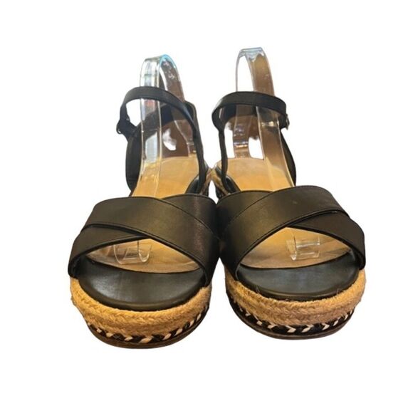 Nautica Jessi Ladies Black Ankle Strap Sandal Platform Espadrille Size 9 - Picture 3 of 8